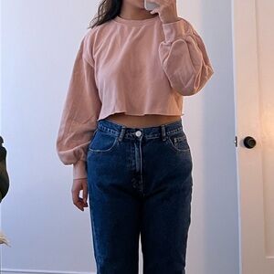 Pink cropped sweater